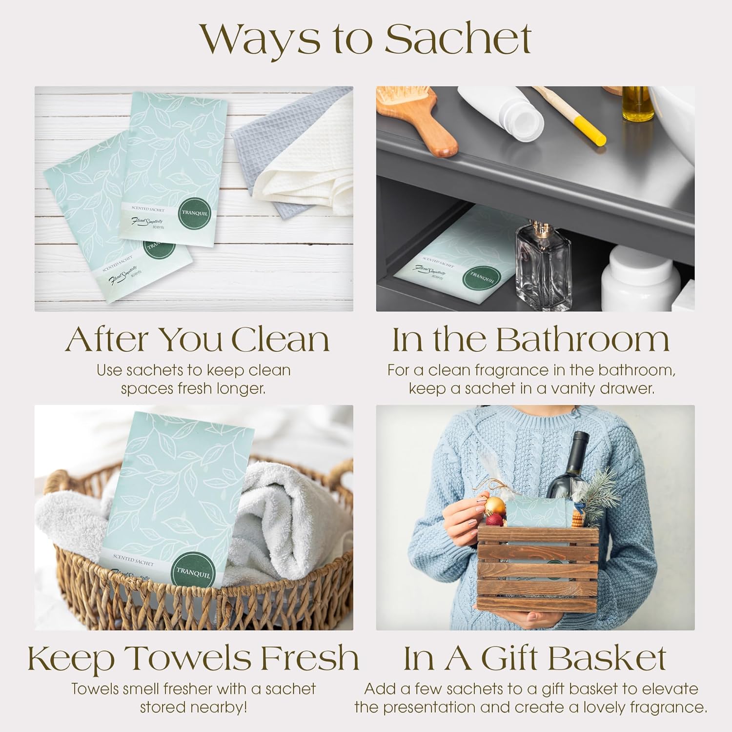 Tranquil Scented Sachets Pack of 3 - Home Fragrance