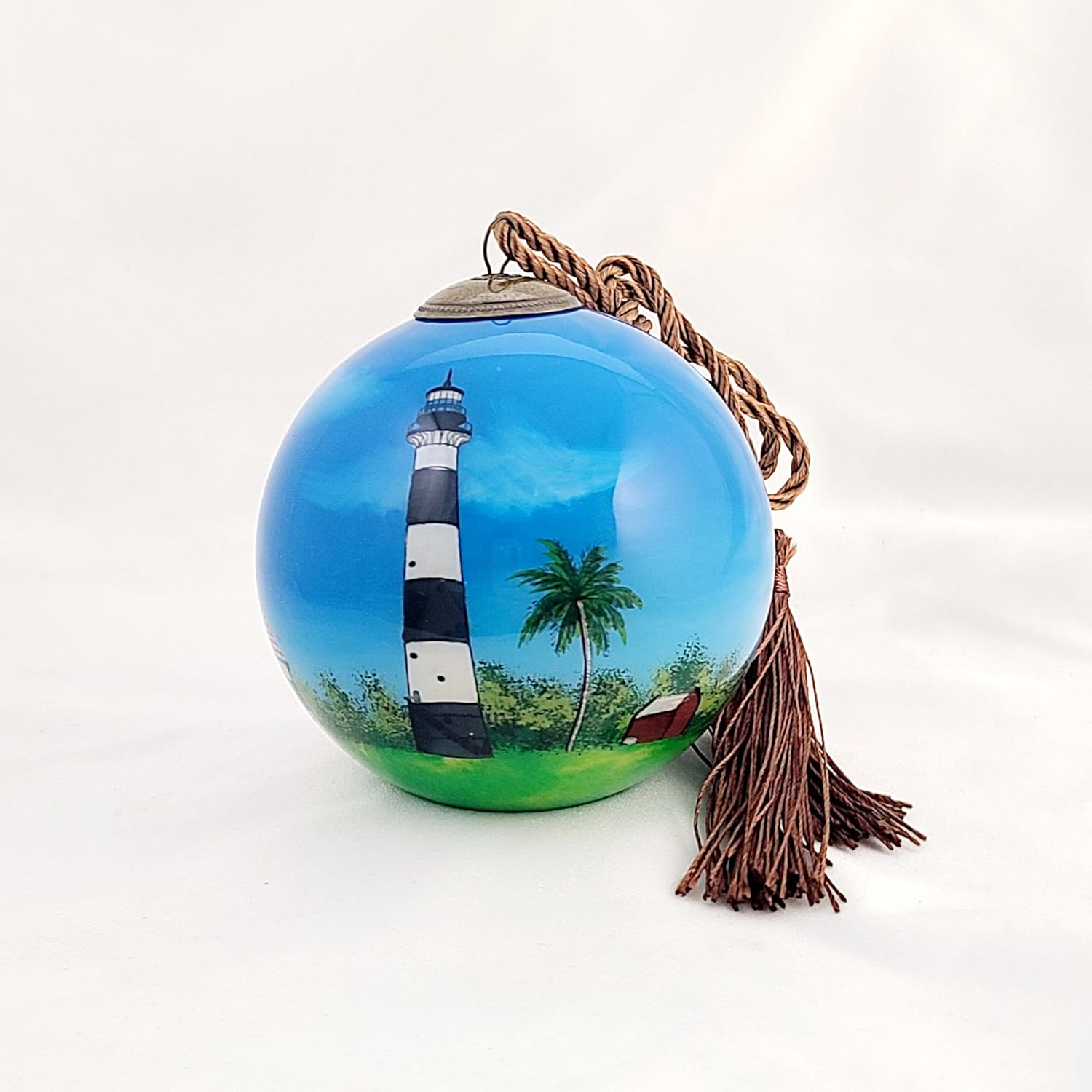 Lighthouse Coastal Theme Glass Artwork by LiBien
