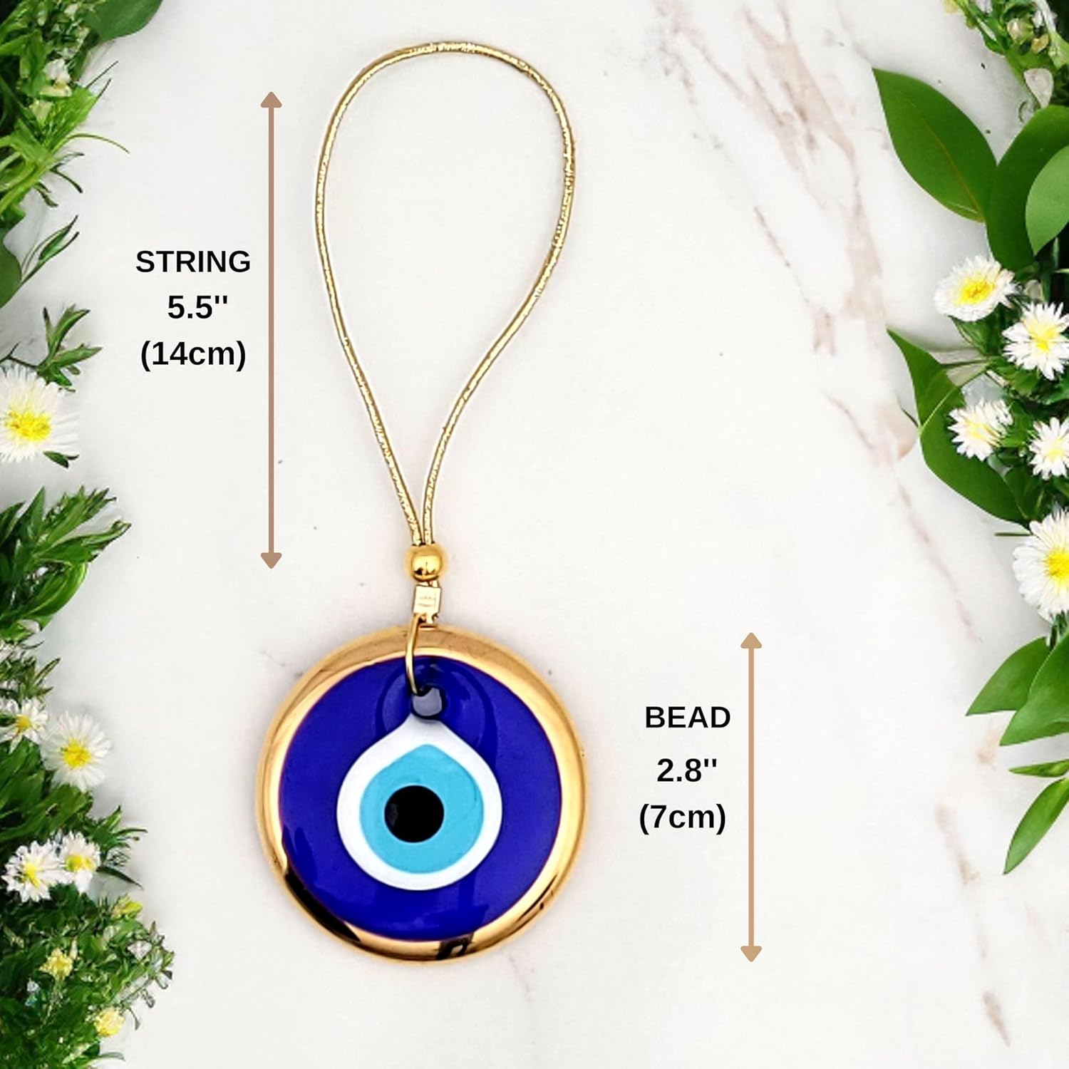 Turkish Evil Eye Gold Decor Ornament 28 Inch
