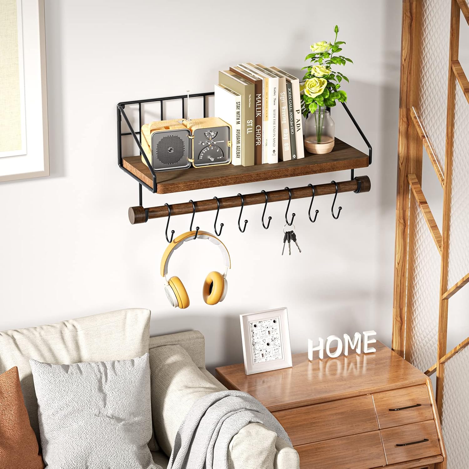 Alsonerbay Floating Shelf Wall-Mounted Kitchen Organizer