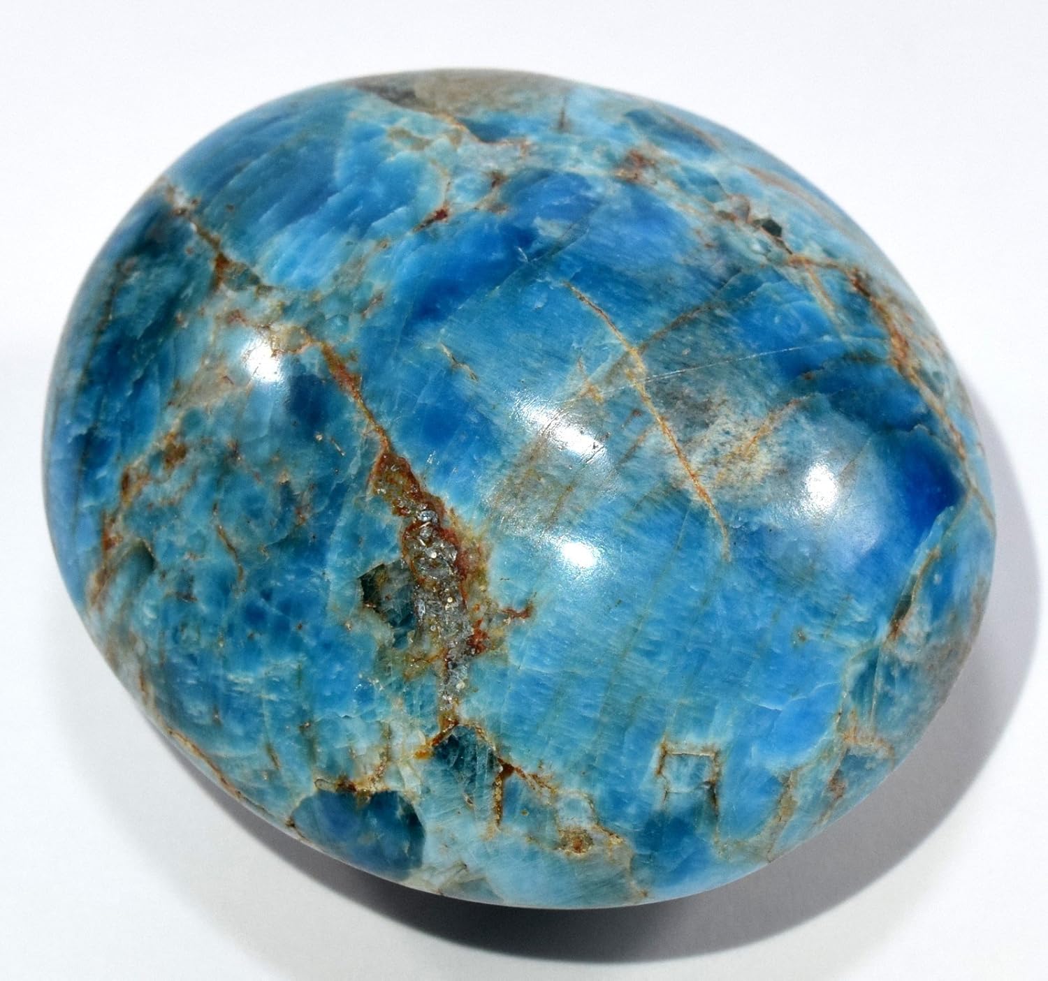 HQRP Blue Apatite Cabochon Pebble - 225 Inch Gemstone Crystal
