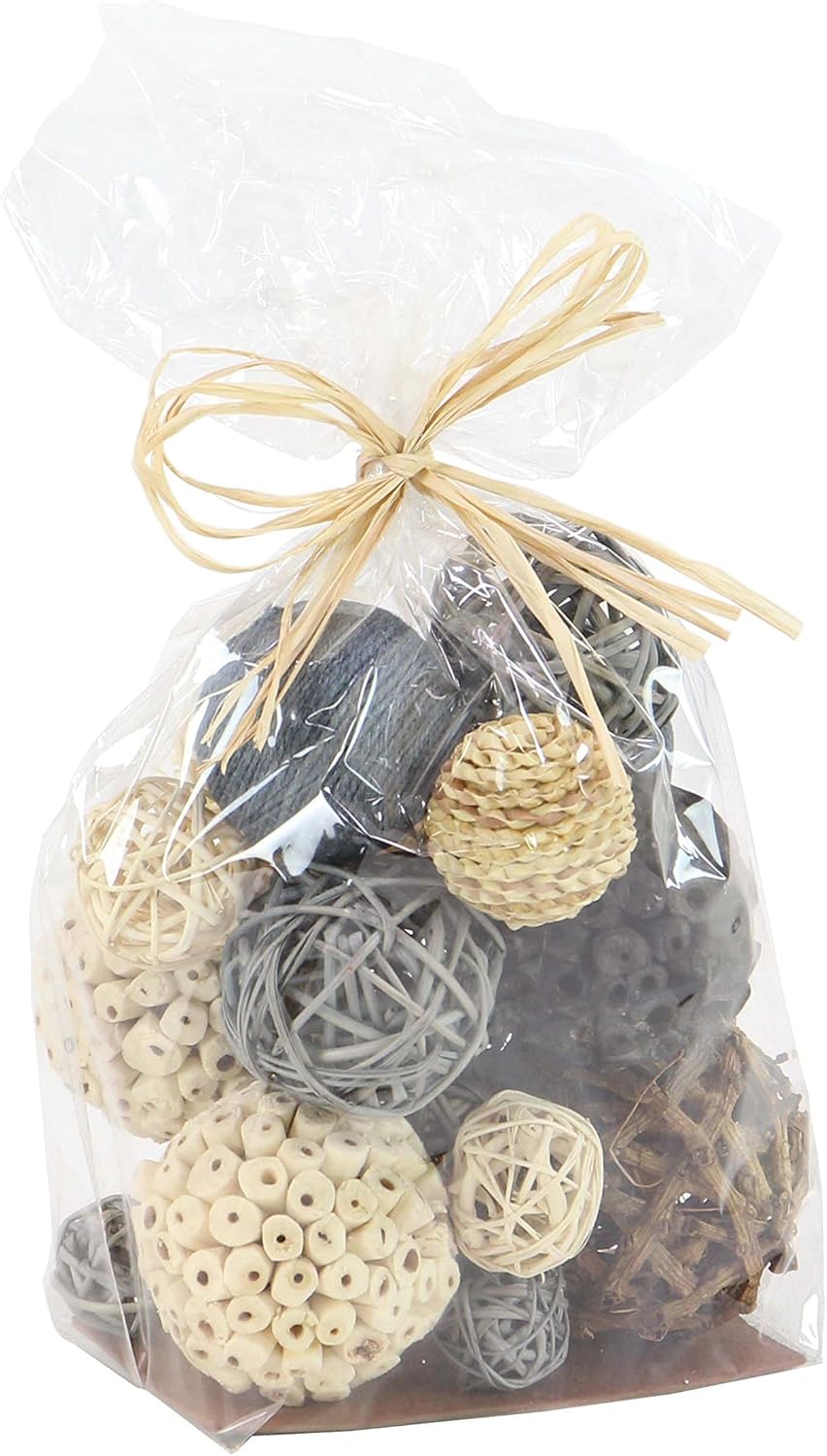 Deco 79 Coastal Dried Plant Orbs Set of 3 6W 11H Gray
