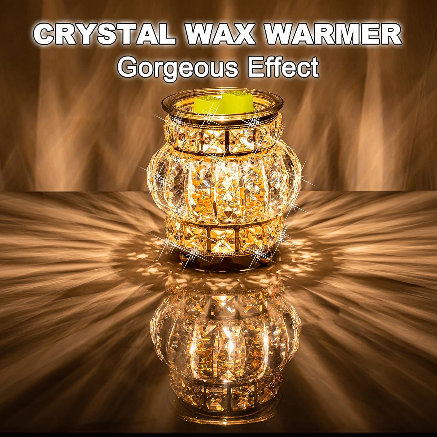 MAXWINER Wax Melt Warmer Wrought Iron Crystal for Home Office Living Room