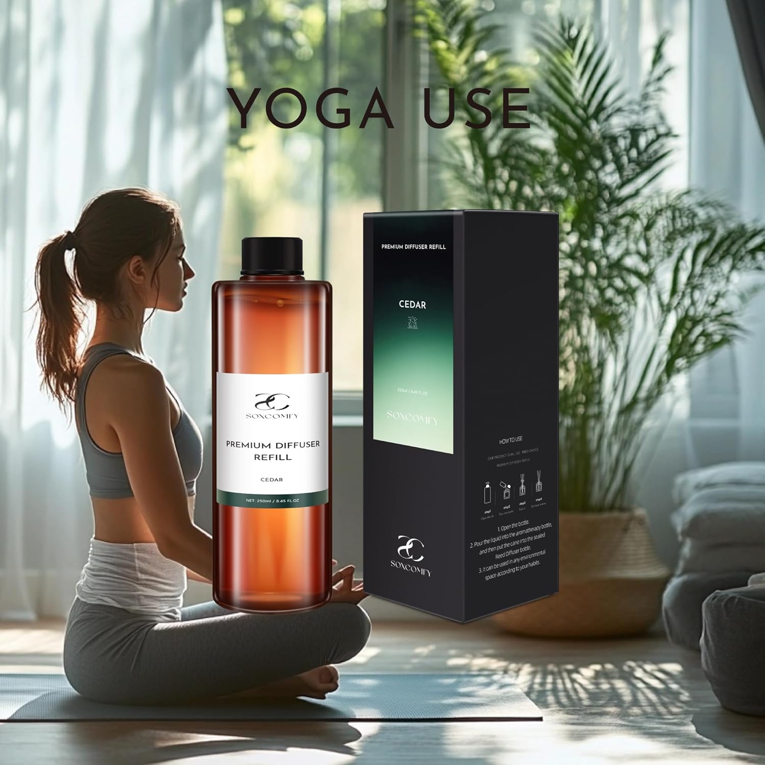 SOXCOMFY Cedar Diffuser Oil 845 Floz Luxury Home Fragrance