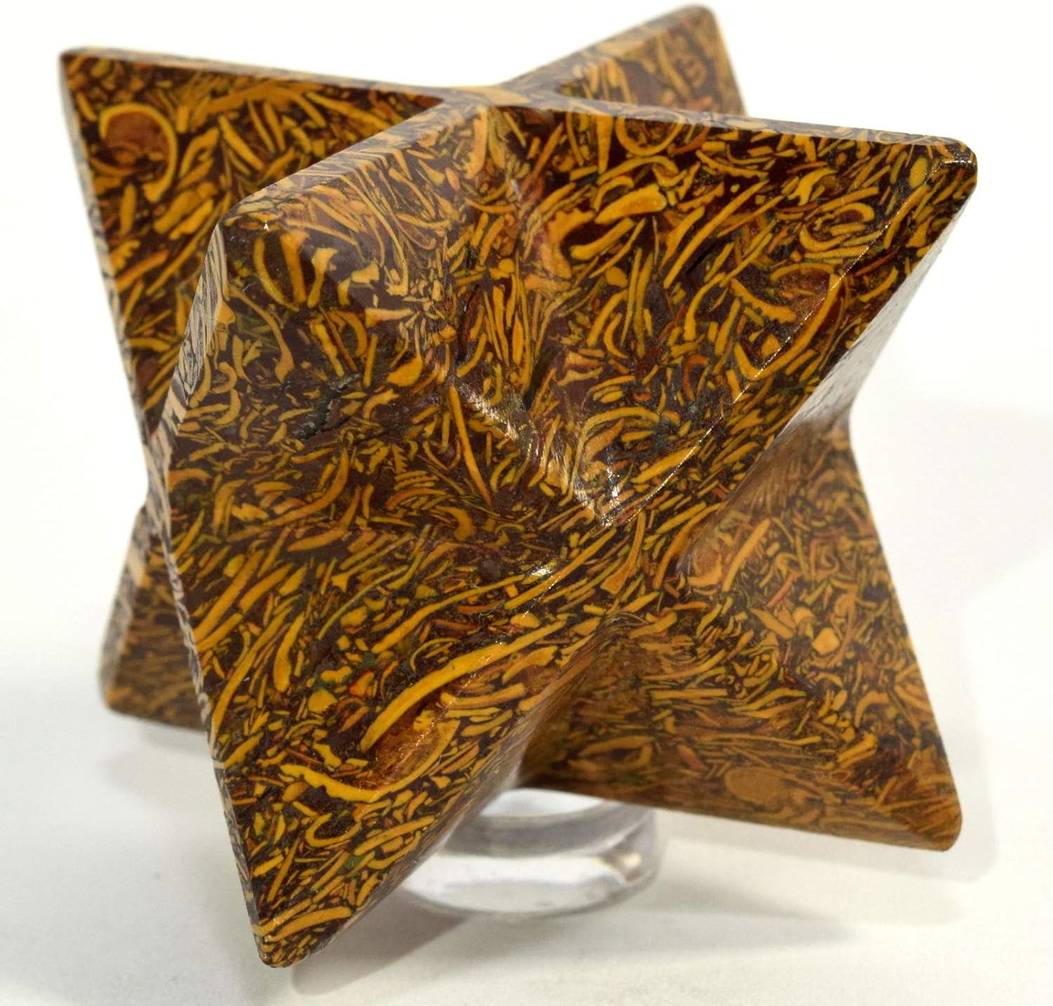 HQRP 27 Inch Mariyam Jasper 8 Point Star with Clear Quartz Pebble