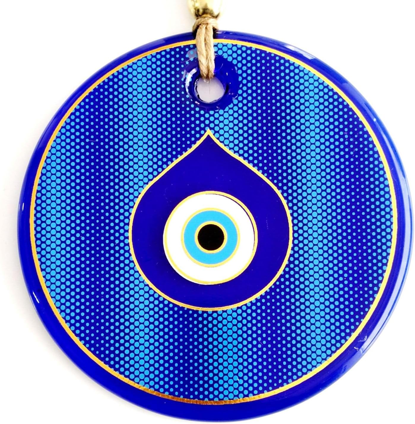Gold Dotted Blue Evil Eye Suncather Hanging Decor