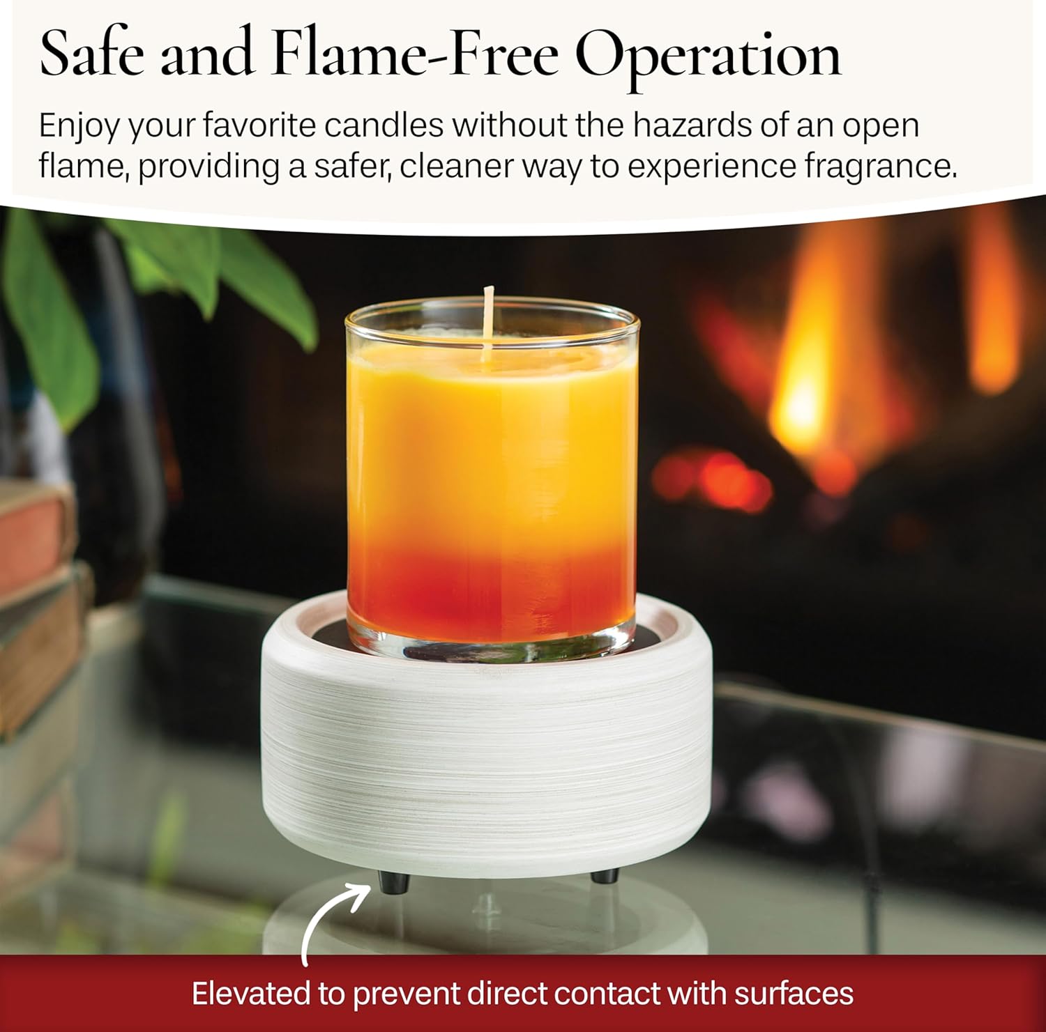 2-In-1 Candle and Fragrance Warmer with Whitewashed Bronze