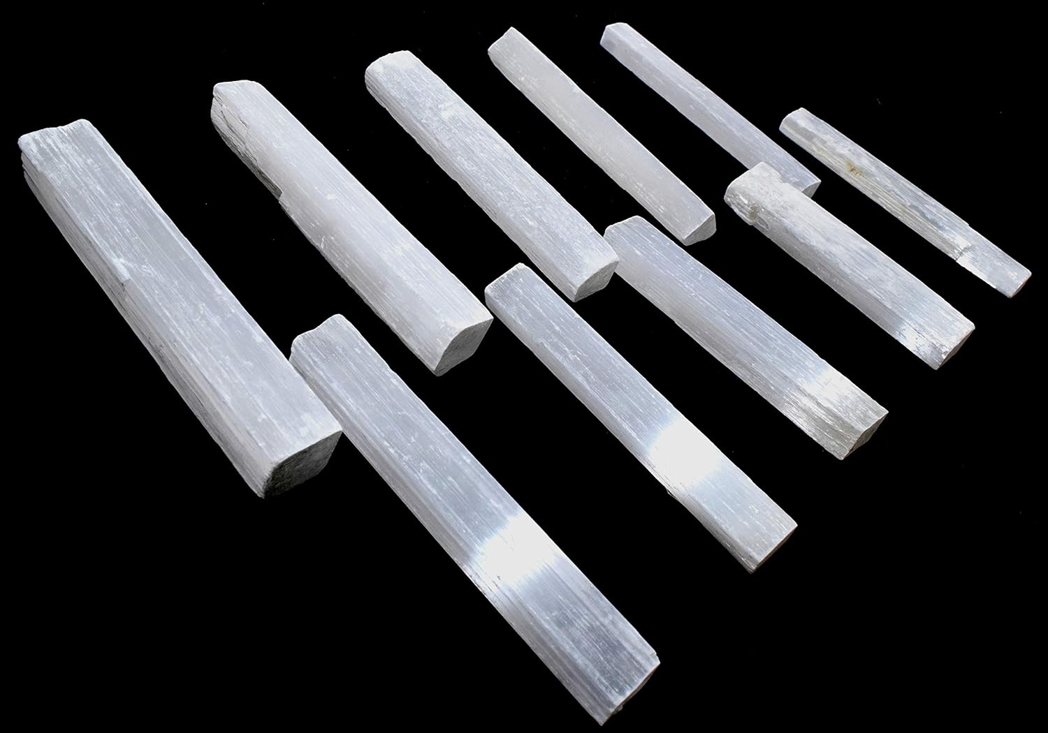 HQRP 5PCS White Selenite Sticks Natural Sparkling Gemstone