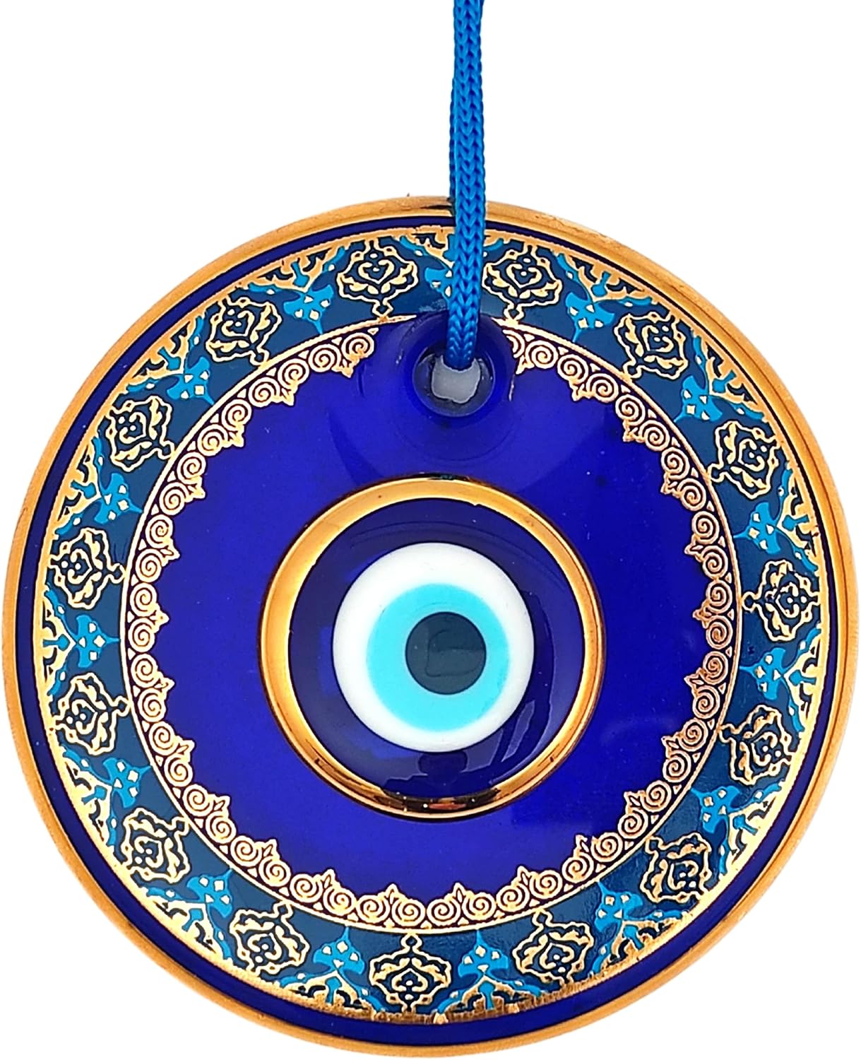 43 Inch Glass Blue Evil Eye Wall Hanging Ornament - Turkish Nazar Bead