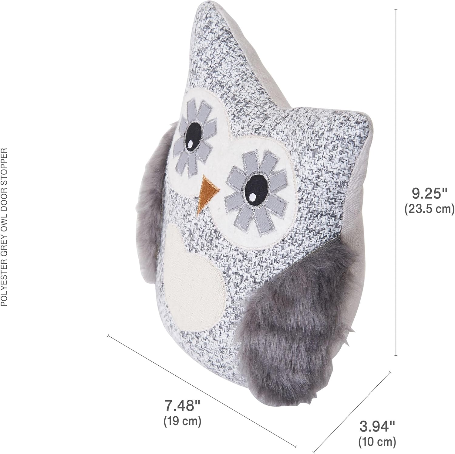 Elements Plush Weighted Owl Door Stopper 9x75x4 Inch