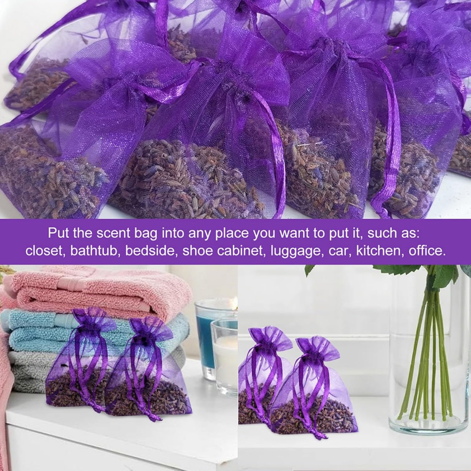 AUTMOR Cedar Lavender Sachets 10 Pack for Home Fragrance