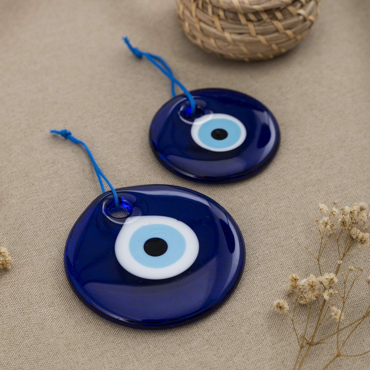 Turkish Blue Evil Eye Wall Hanging Set of 2