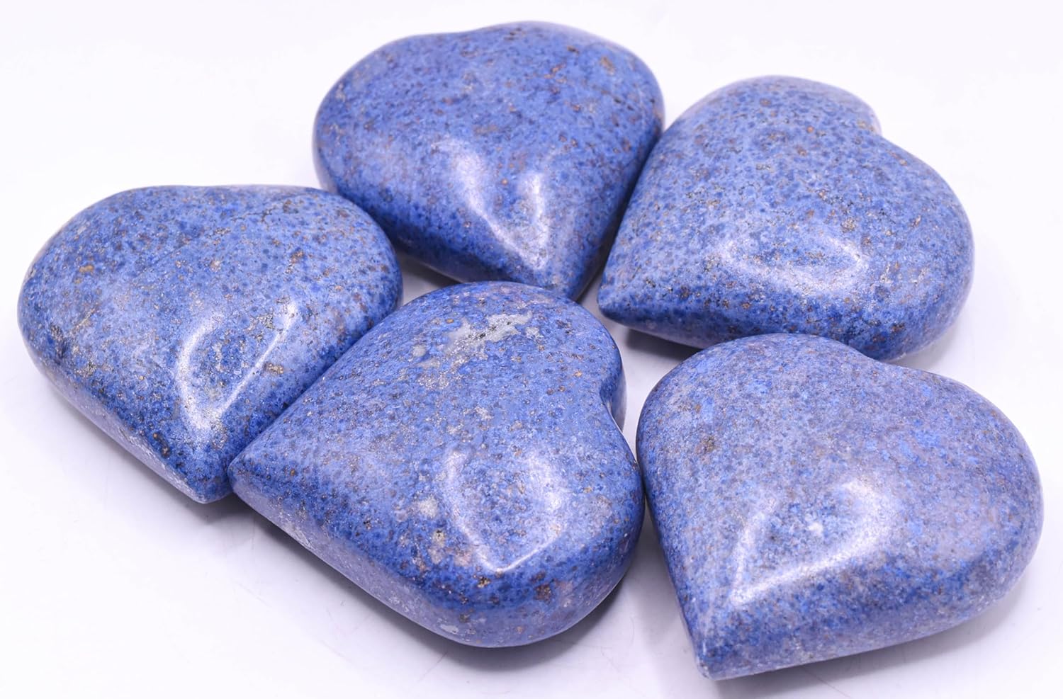 22 Blue Dumortierite Carved Heart Mineral Collectible