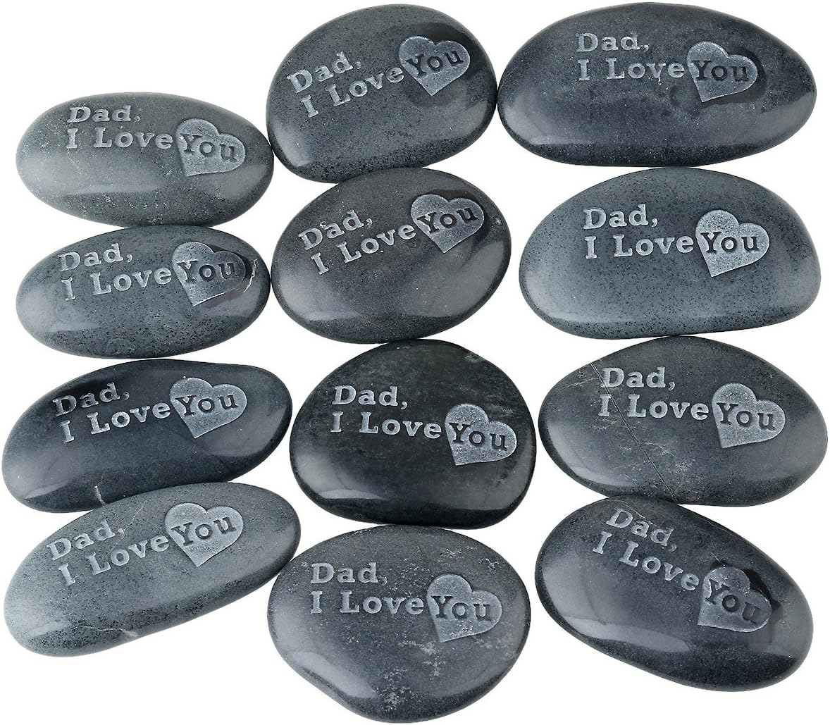 SUNYIK Black Engraved Inspirational Stones for Mothers Day or Fathers Day