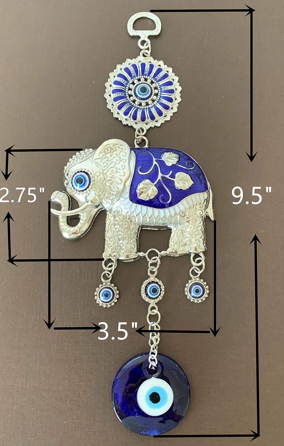 Turkish Blue Evil Eye Lucky Elephant Amulet Hanging Decor