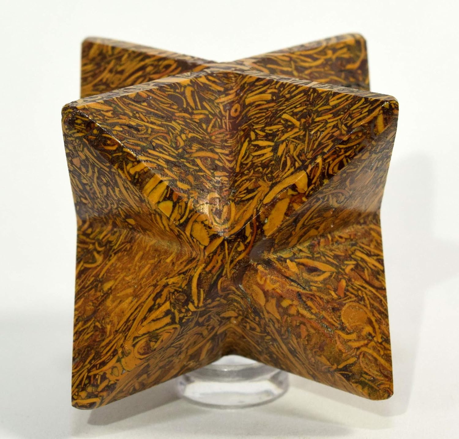 HQRP 27 Inch Mariyam Jasper 8 Point Star with Clear Quartz Pebble