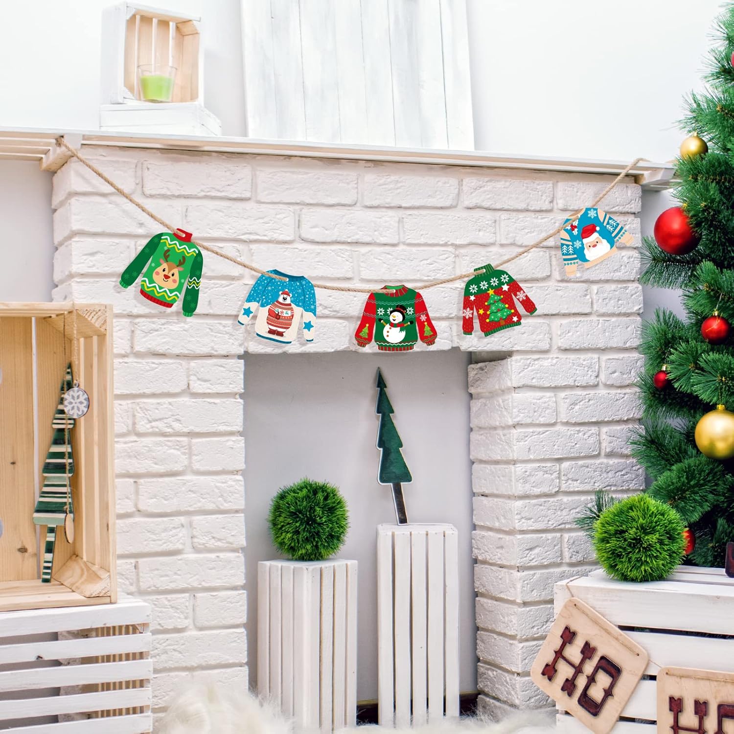 Funrous 24 Pcs Christmas Ugly Sweater DIY Ornaments Kit