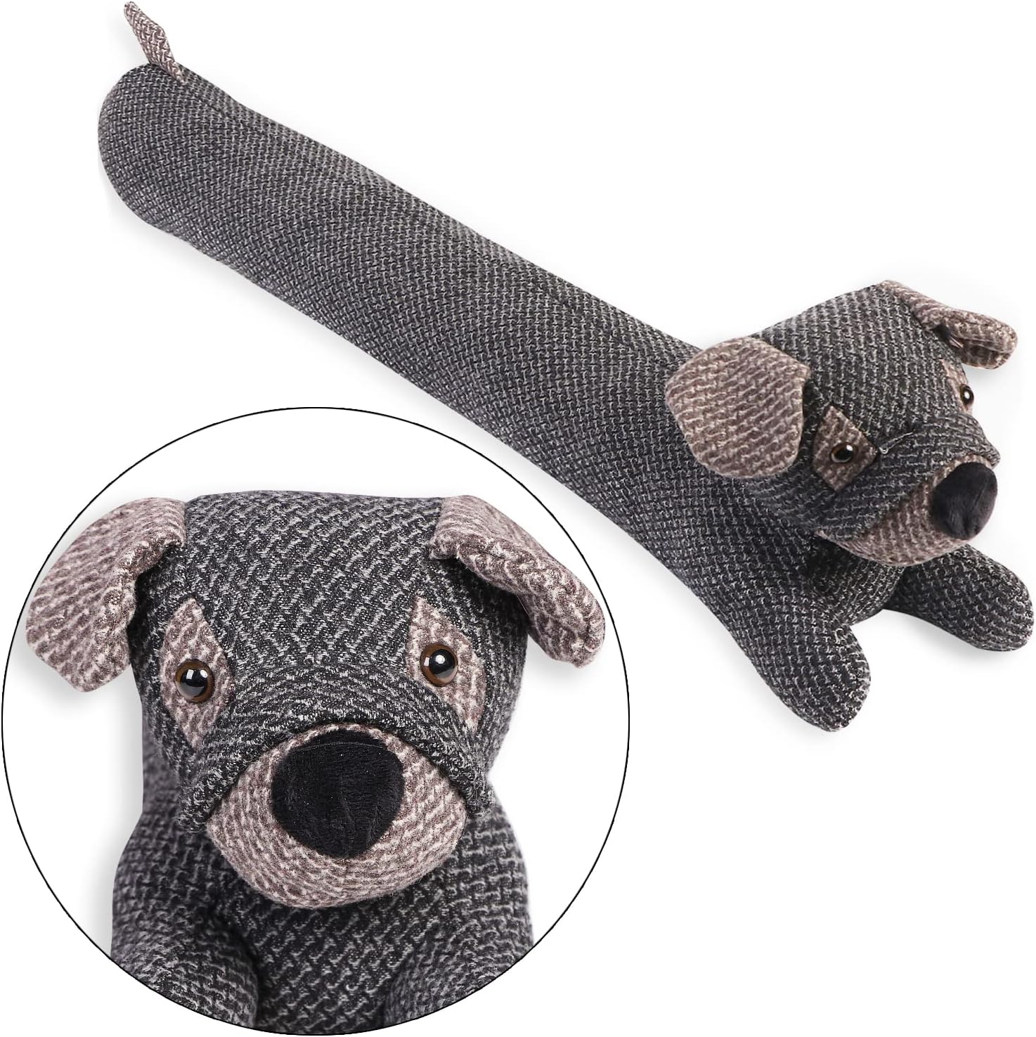 Cute Dog Door Stopper 34 Inches Dark Grey Heavy Duty