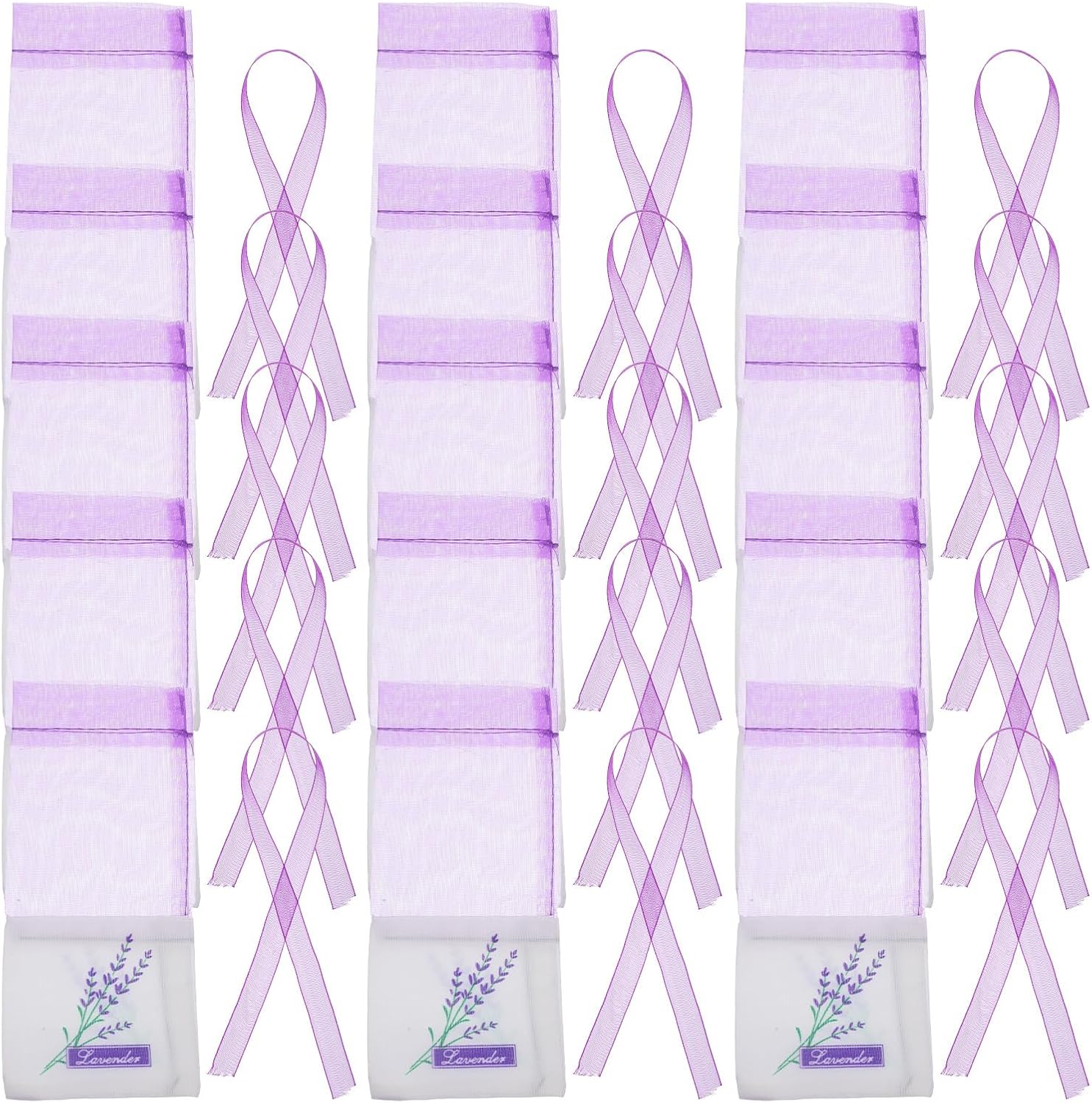 Wakauto 30pcs Purple Lavender Sachet Bags for Storage and Home Fragrance