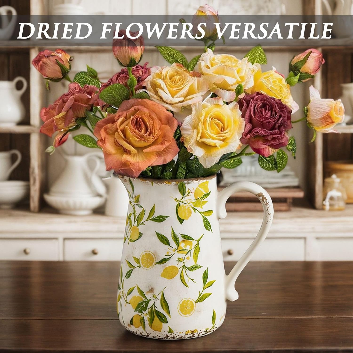 Lemon Vintage Vase with Handle 7 Inch