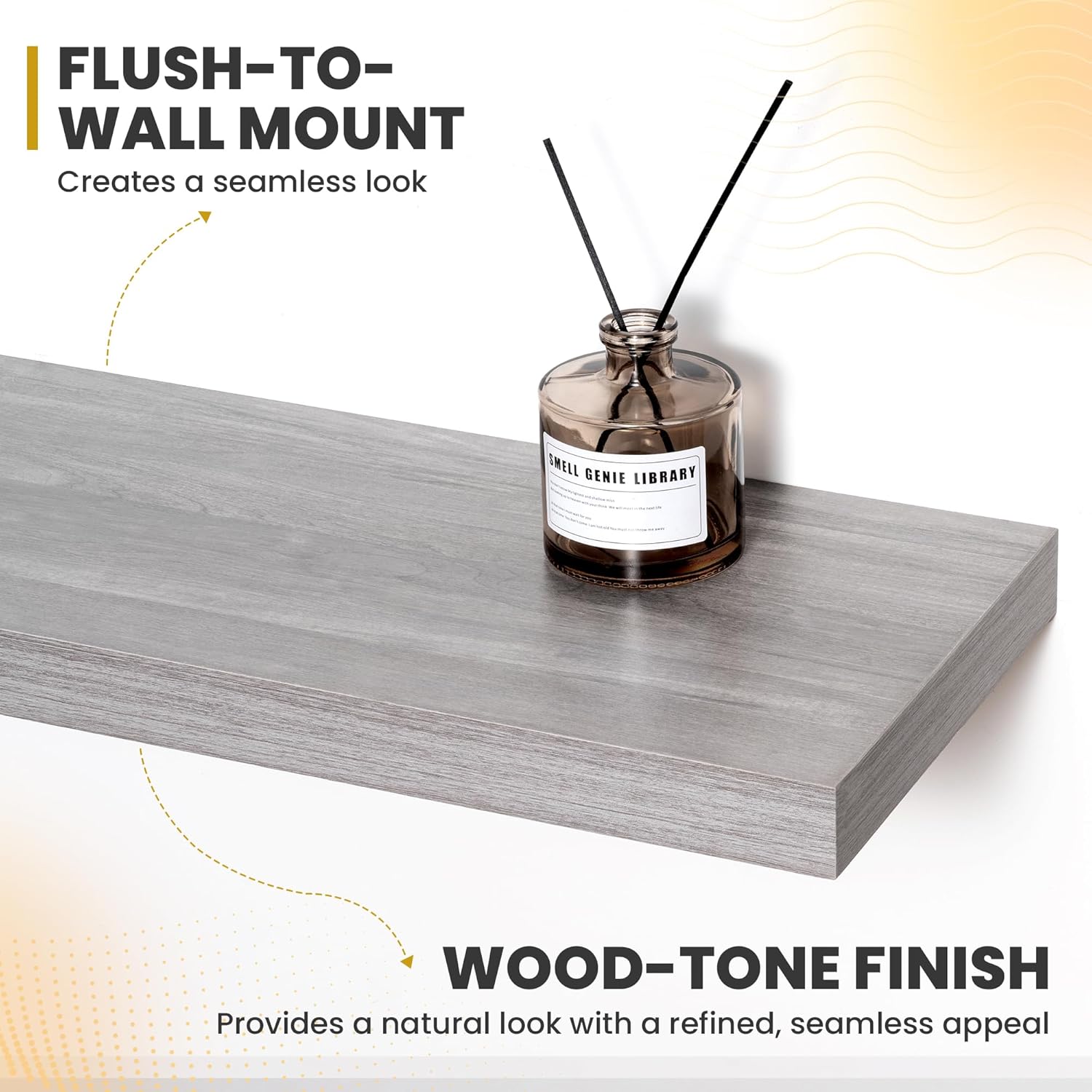 24 Inch Floating Shelves Set of 2 Gray Rustic Design