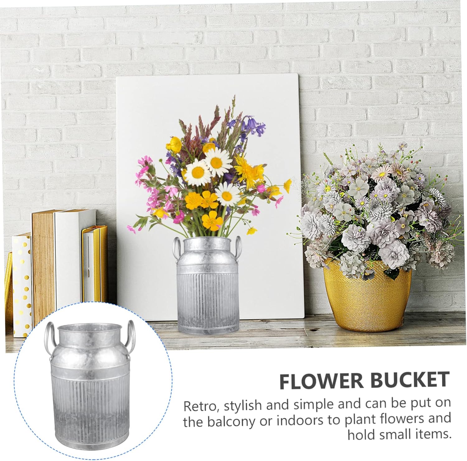 Alipis Iron Art Flower Pot Rustic Decor Vase