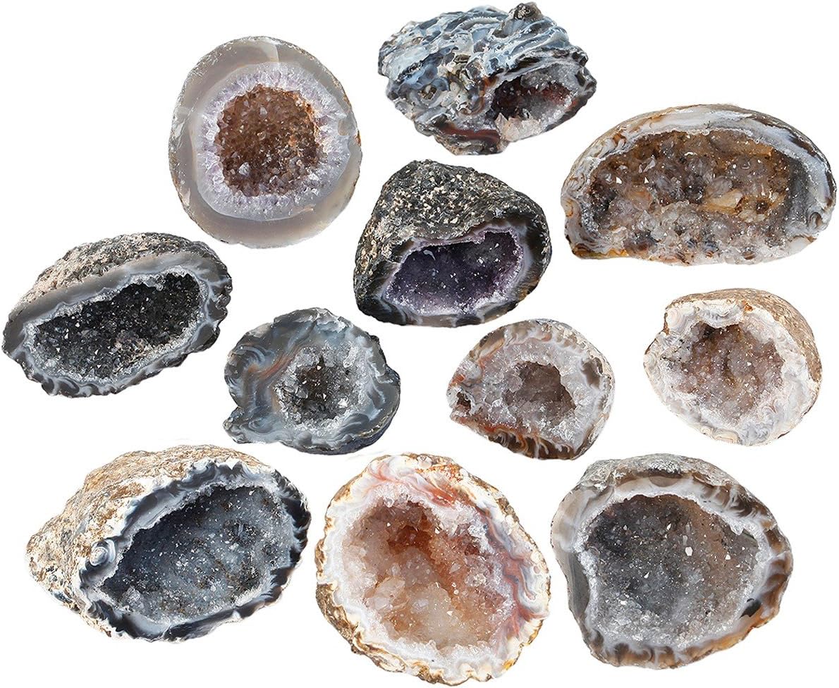 Rockcloud Natural Raw Healing Crystal Druzy Geode Agate Mineral Specimen