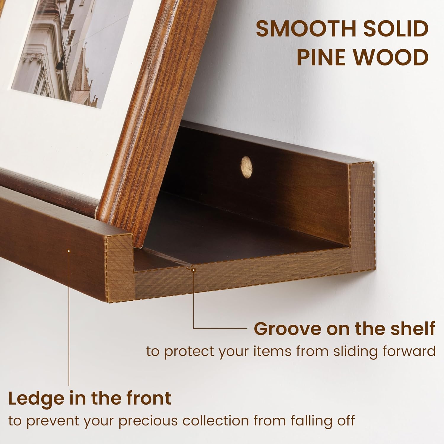 Vivelove Picture Ledge Shelf 48 Inch Floating Shelf Set of 2