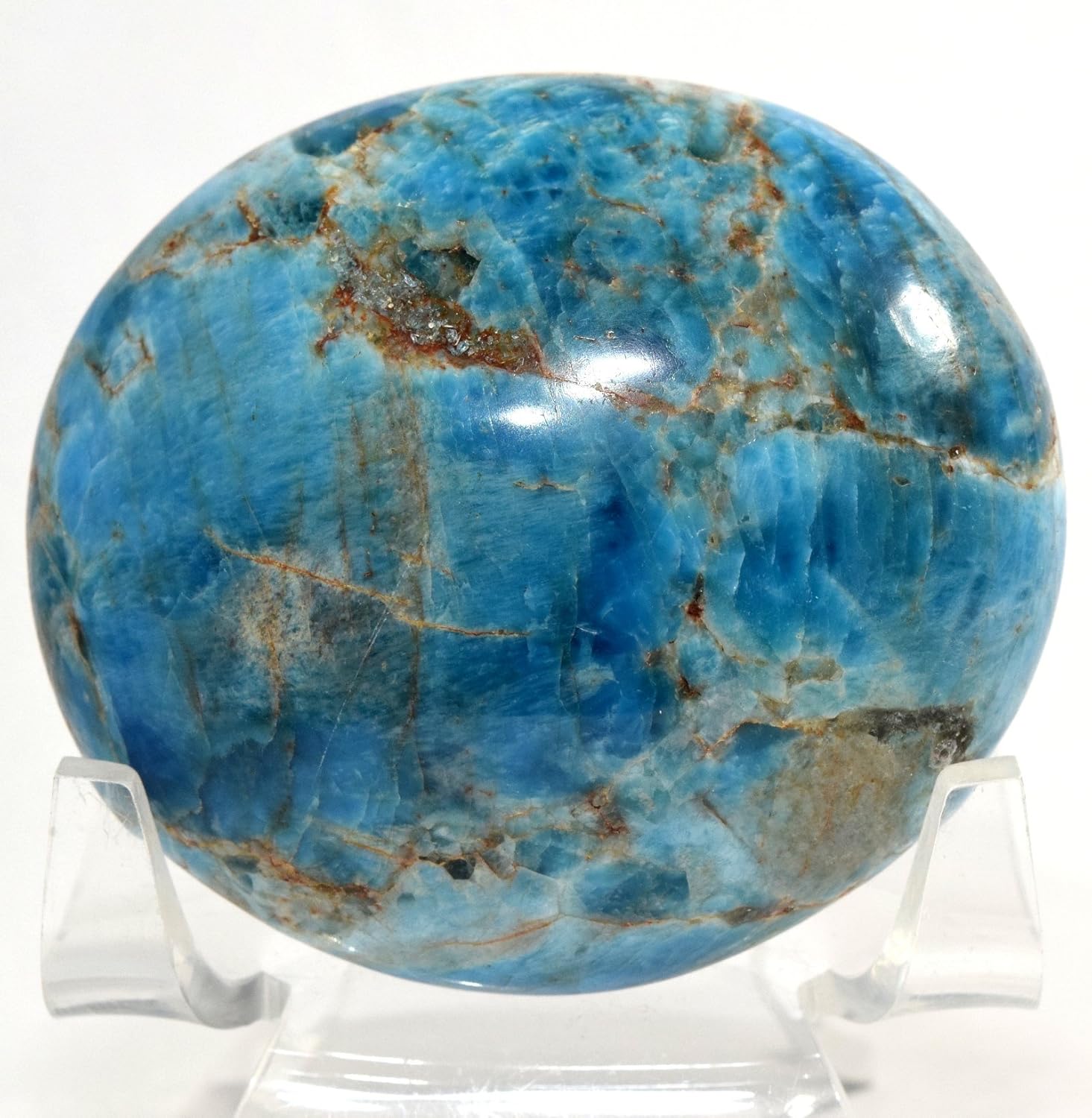 HQRP Blue Apatite Cabochon Pebble - 225 Inch Gemstone Crystal
