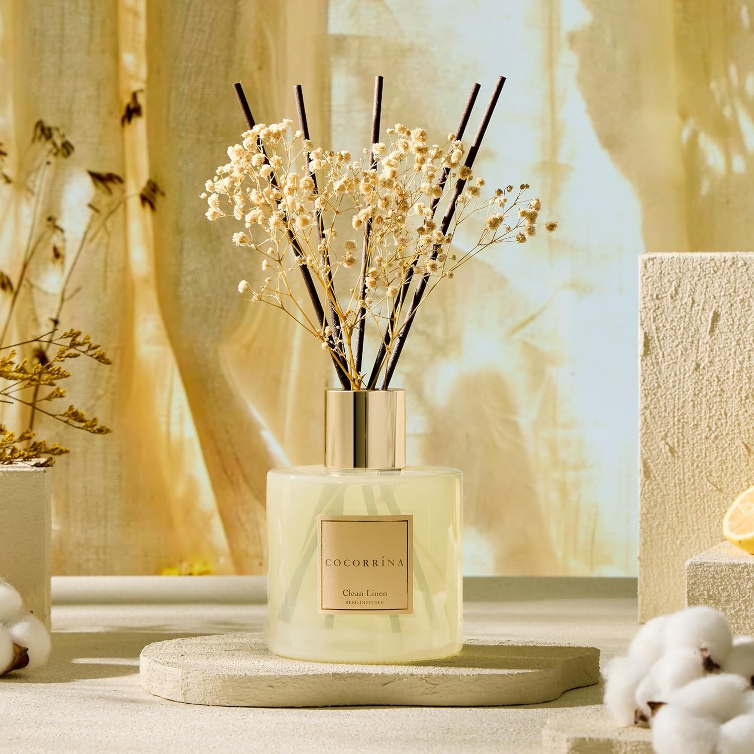 COCORRINA Reed Diffuser - Clean Linen 17 Fl Oz