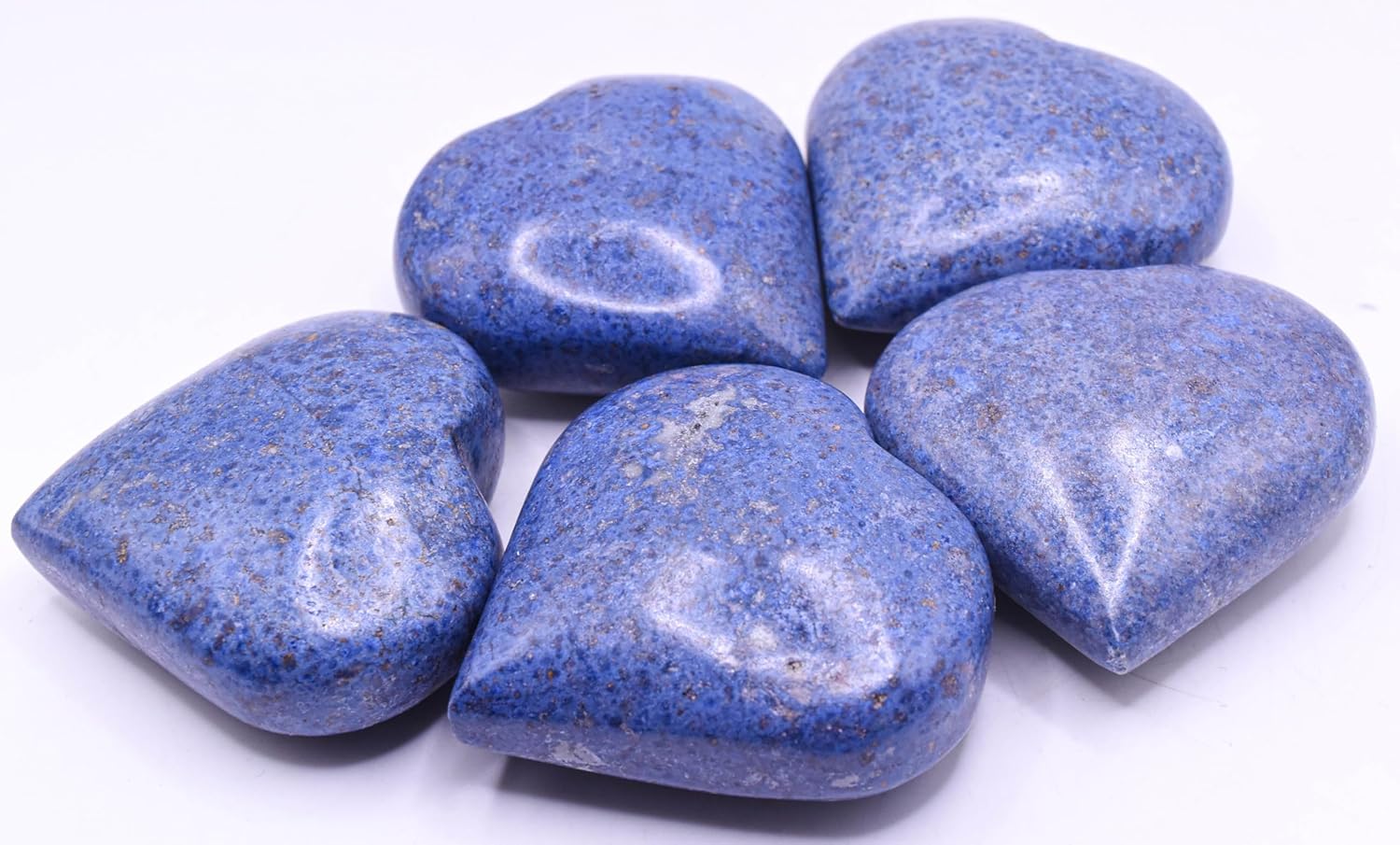 22 Blue Dumortierite Carved Heart Mineral Collectible