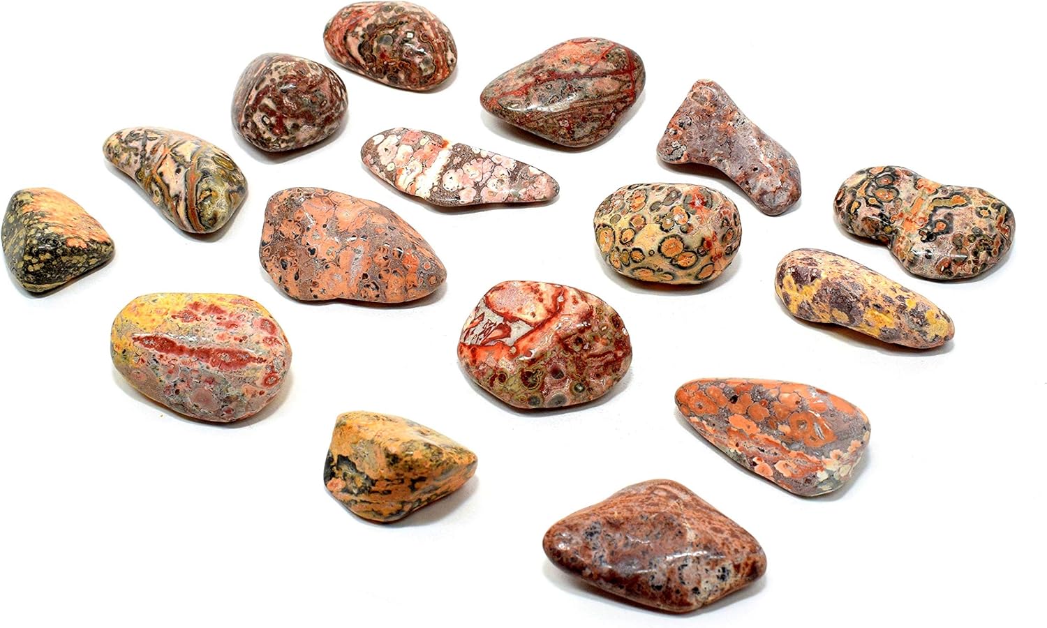 10PCS Leopardite Jasper Pebbles Natural Polished Indoor Fountain Stones