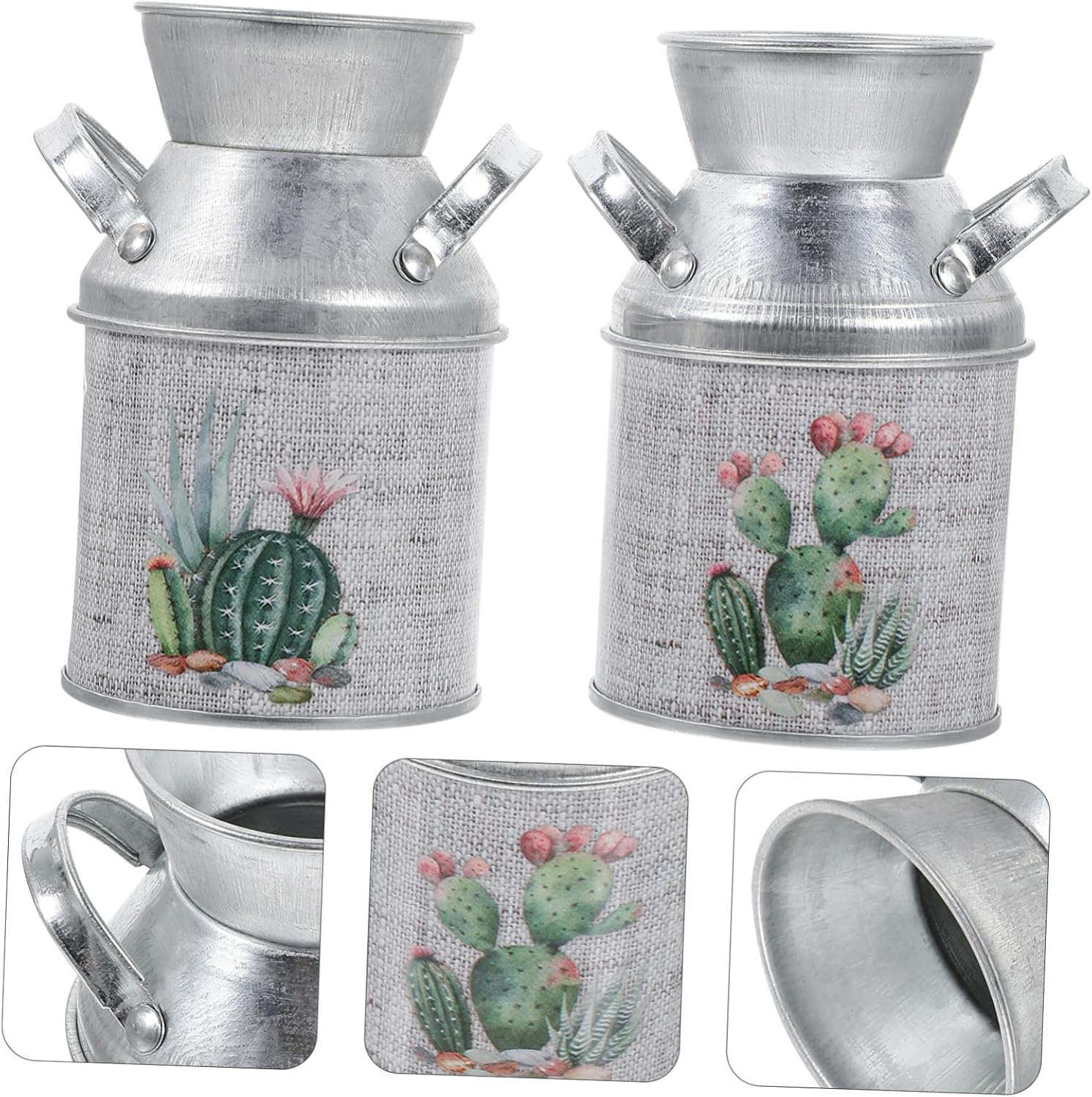 Amosfun Vintage Rustic Iron Flower Vase 2pcs