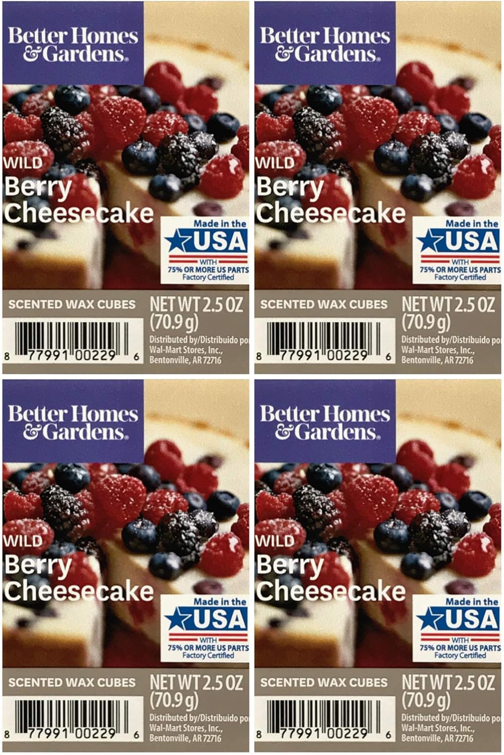 NITRO Better Homes and Gardens Wild Berry Cheesecake Wax Cubes 4 Pack