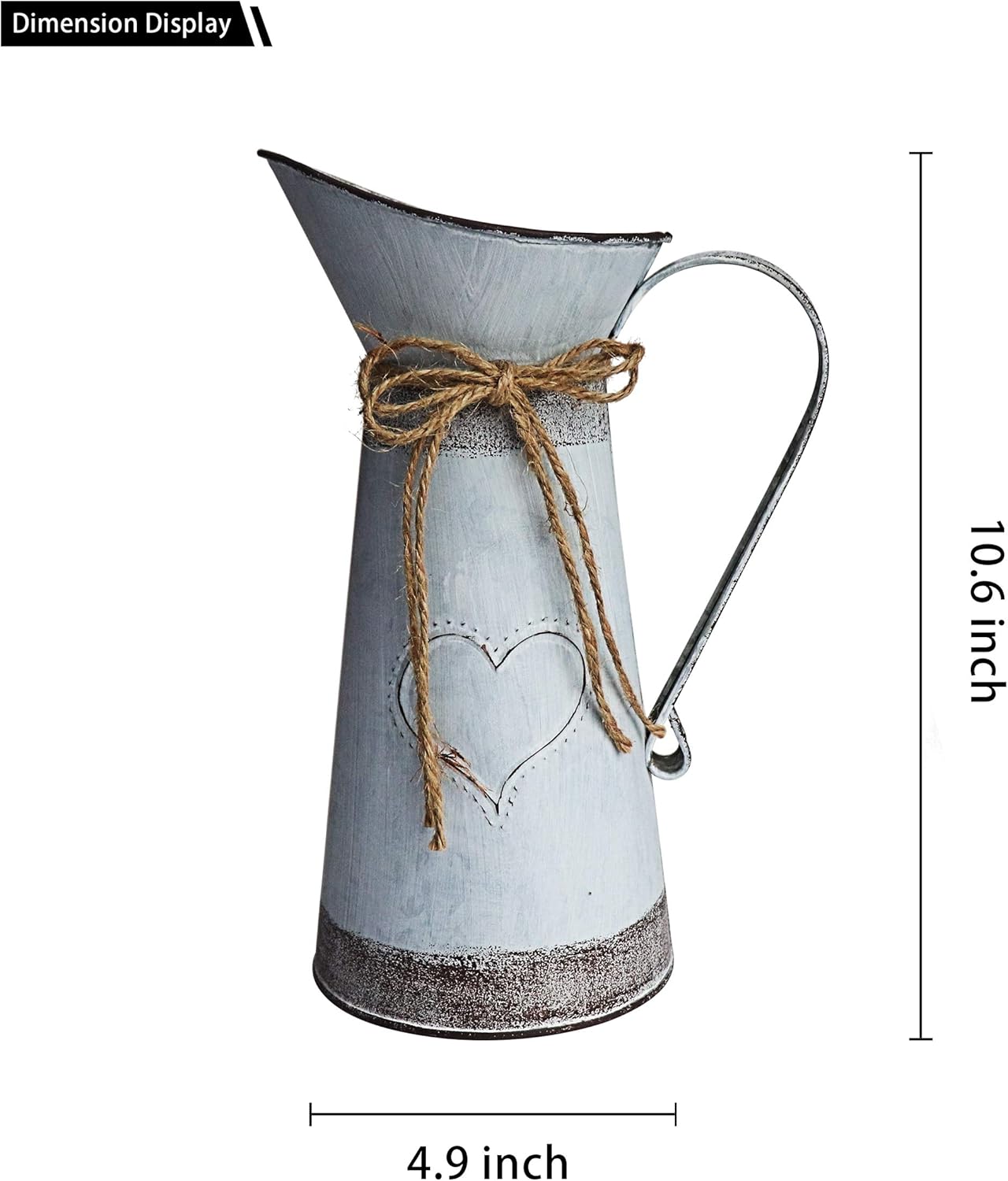MISIXILE Rustic Metal Farmhouse Pitcher - Misty Grey 106