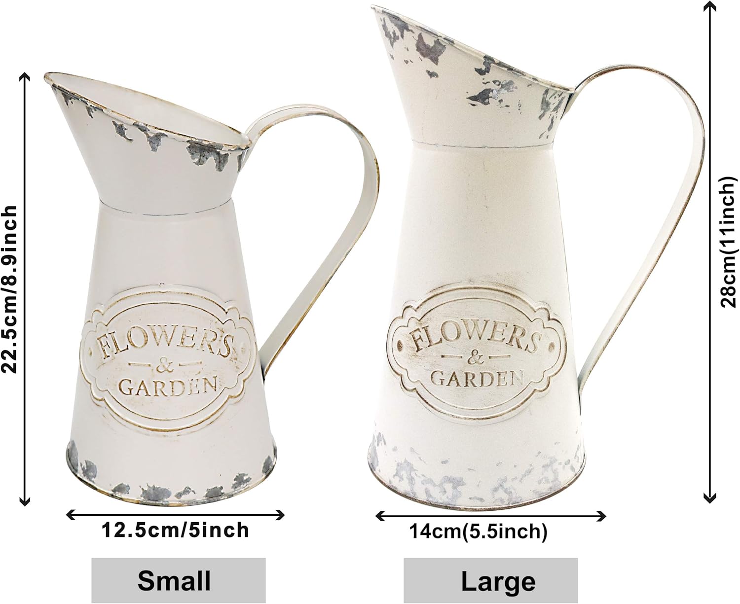Soyizom Galvanized Metal Pitcher Vase Shabby Chic Decor