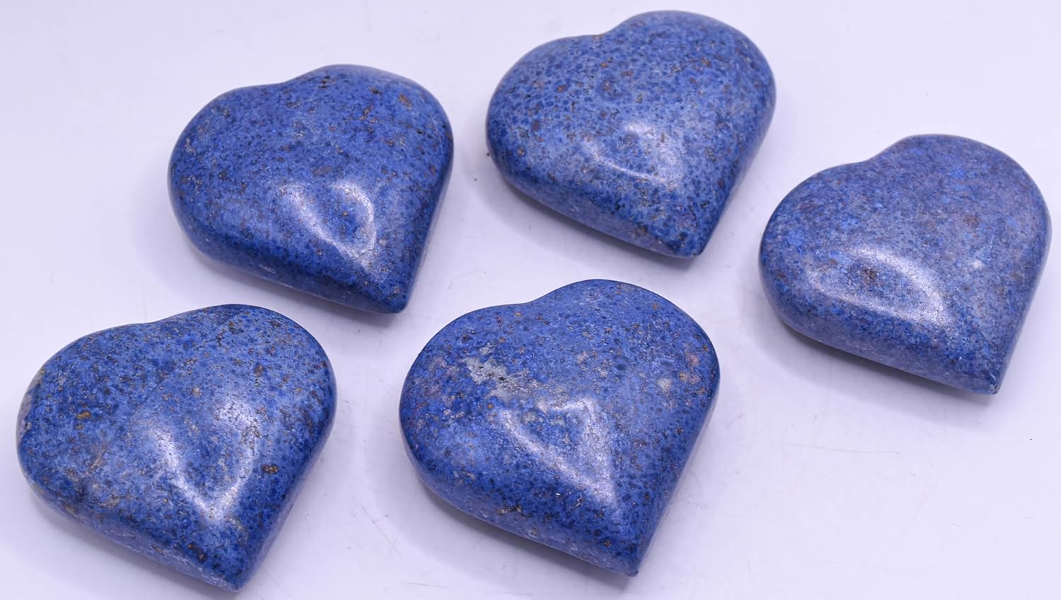 22 Blue Dumortierite Carved Heart Mineral Collectible