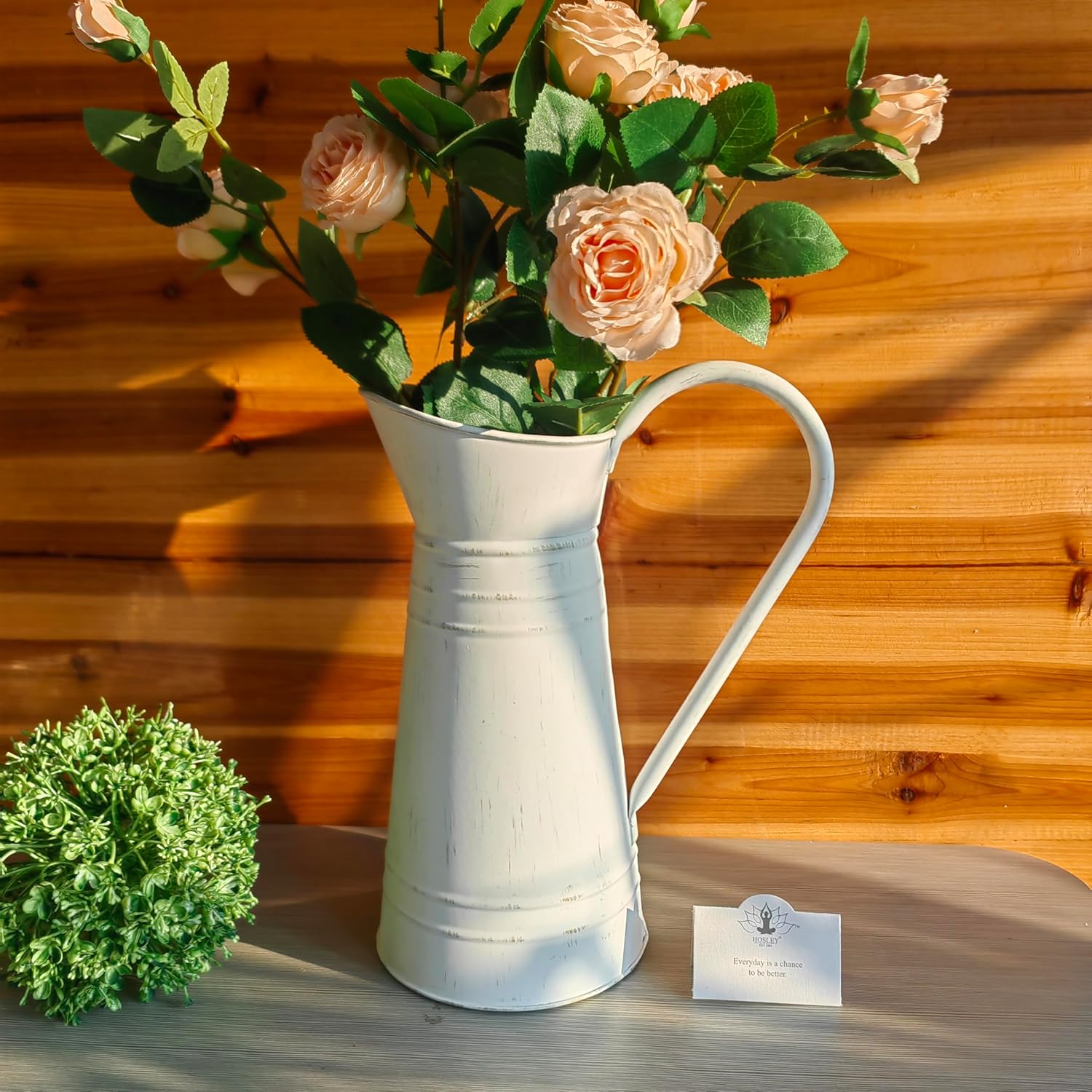 Hosley Metal Pitcher Vase 10 Inch Height