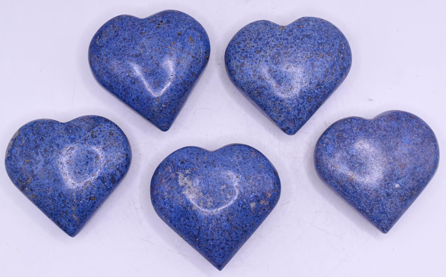 22 Blue Dumortierite Carved Heart Mineral Collectible