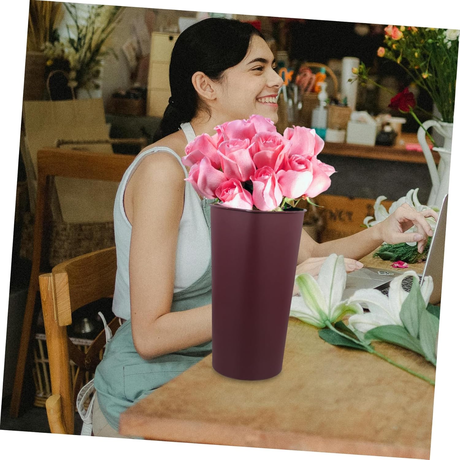 Triangular Flower Vase for Florists and Home Decor