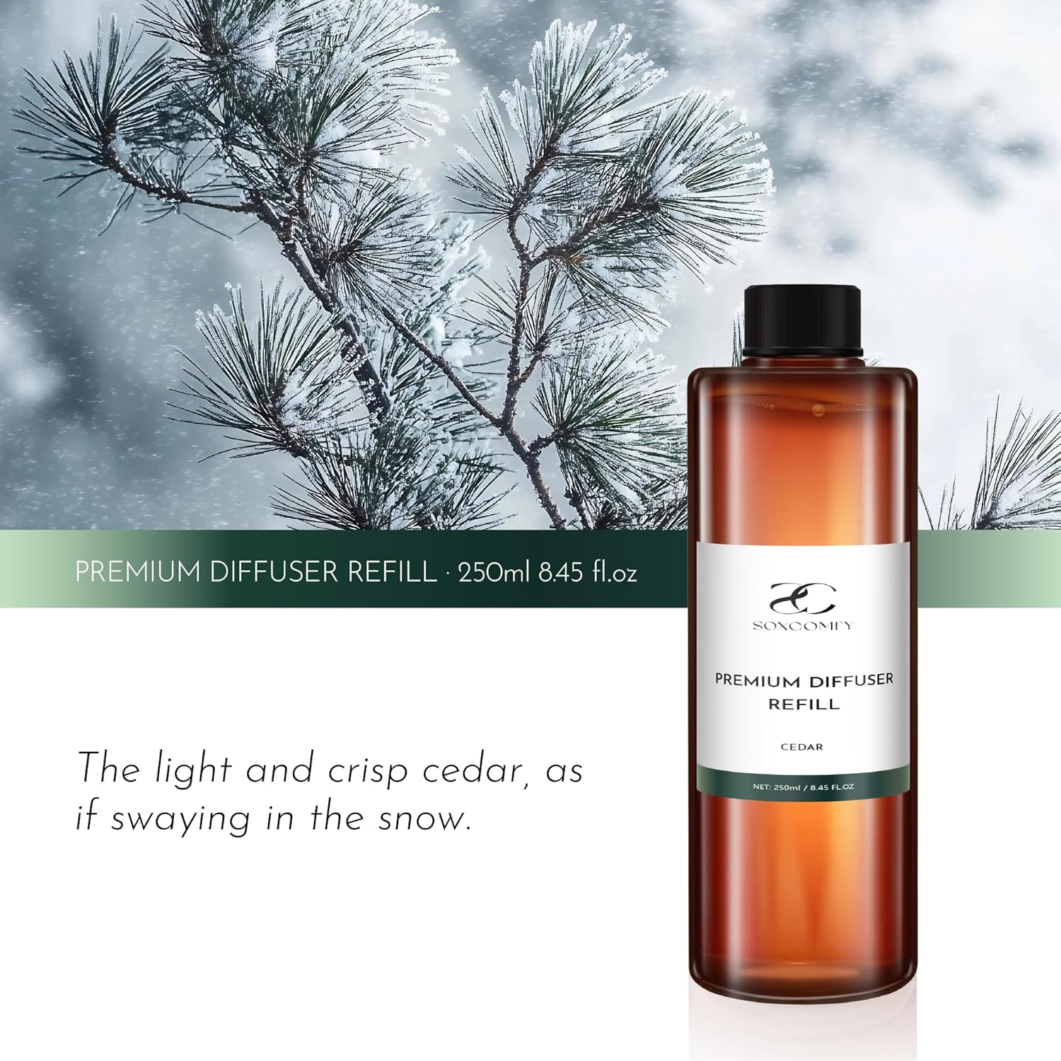 SOXCOMFY Cedar Diffuser Oil 845 Floz Luxury Home Fragrance