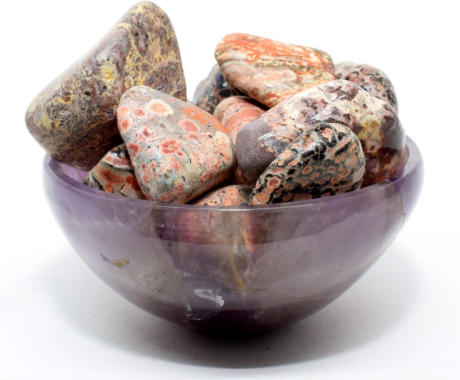 10PCS Leopardite Jasper Pebbles Natural Polished Indoor Fountain Stones