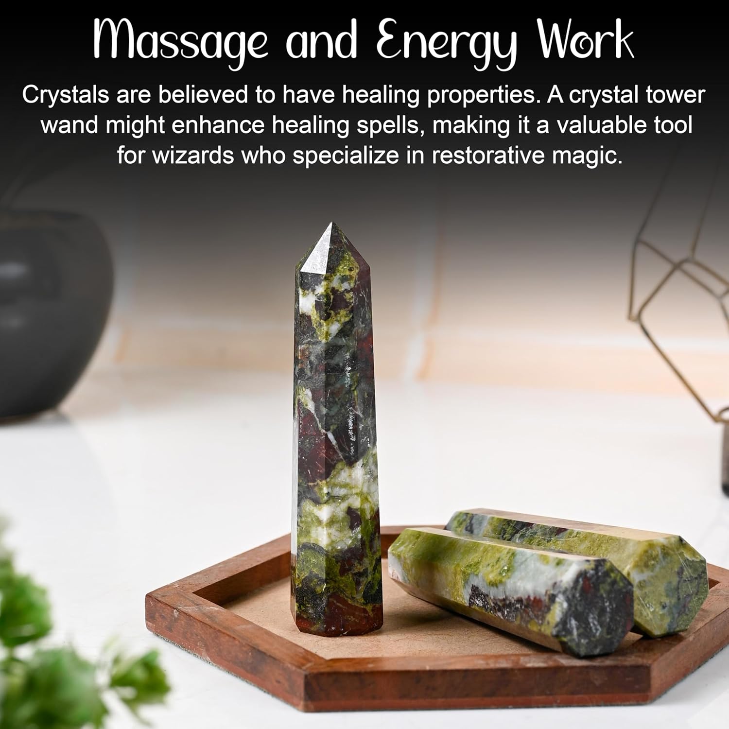 Crocon Large Crystal Tower Wand for Reiki and Meditation