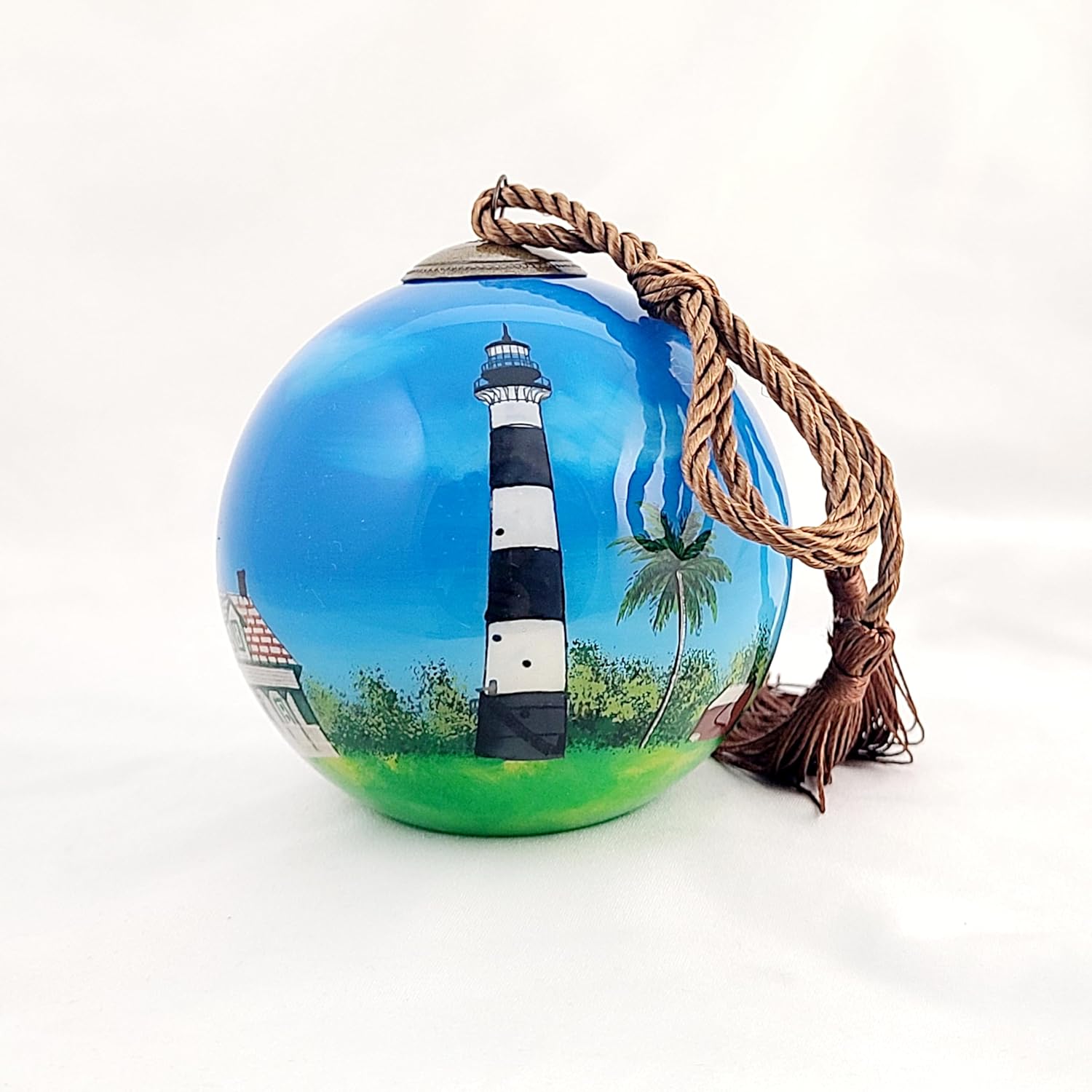 Lighthouse Coastal Theme Glass Artwork by LiBien