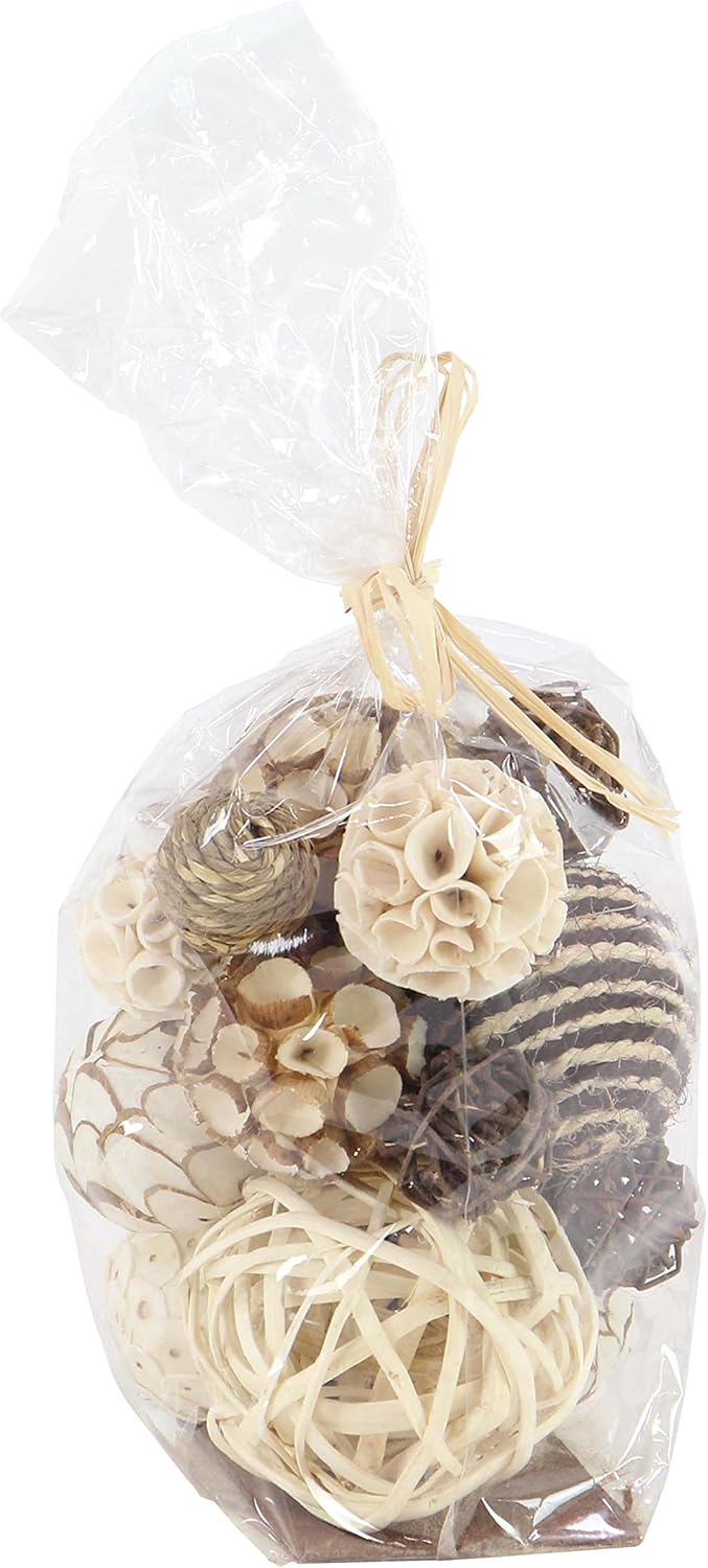 Deco 79 Coastal Dried Plant Orbs Set of 3 6W 11H Gray