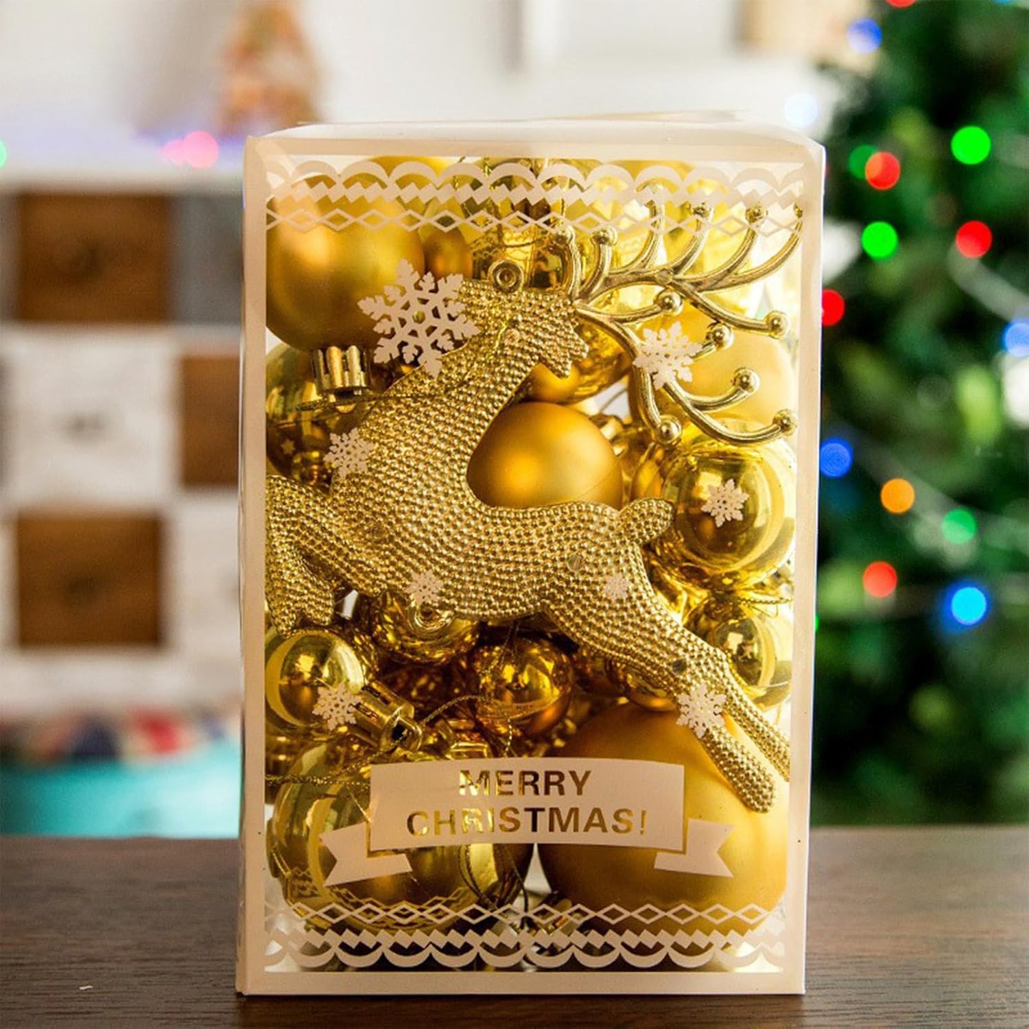 Shatterproof Christmas Tree Ornaments with Colorful Designs