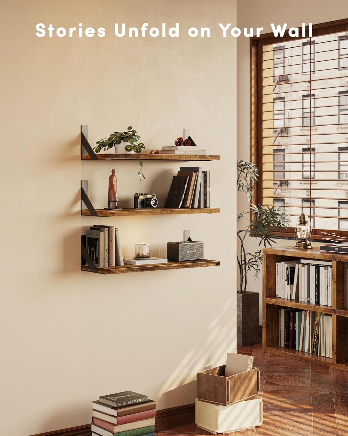 Floating Shelves for Wall Rustic Brown 17 Inches