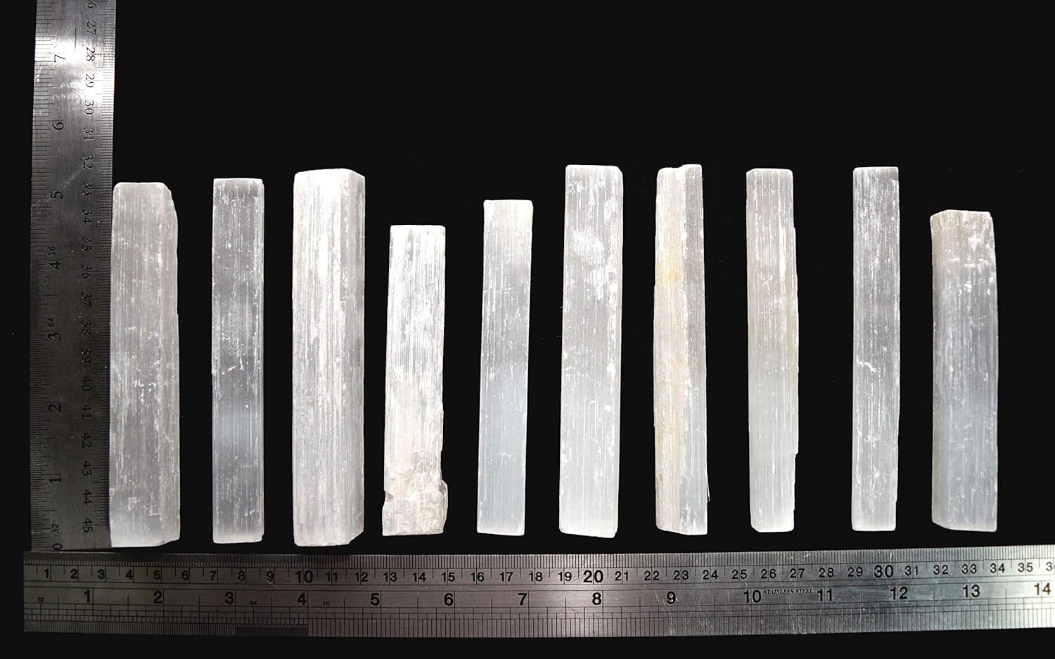 HQRP 5PCS White Selenite Sticks Natural Sparkling Gemstone