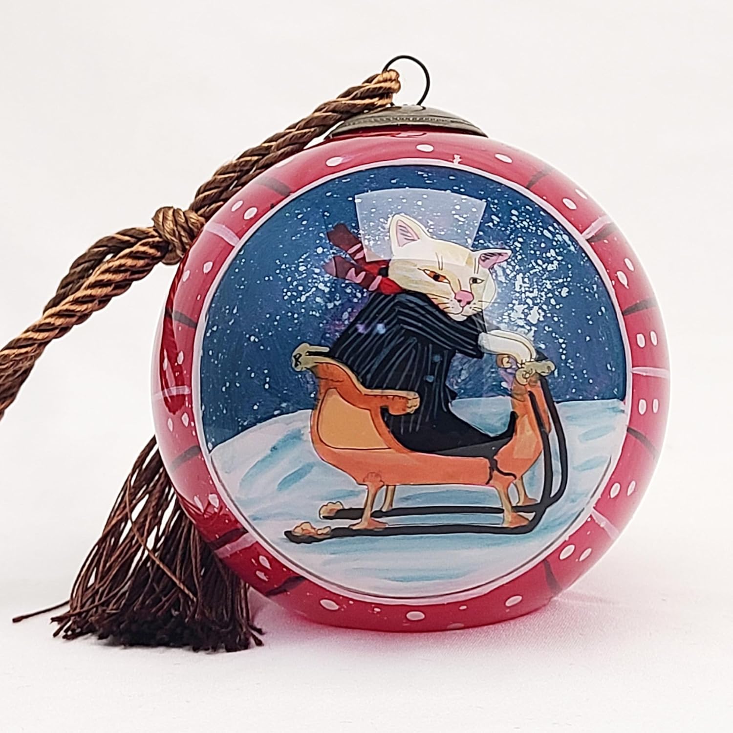 Handmade Inside-Painted Glass Ornament with Premium Gift Box