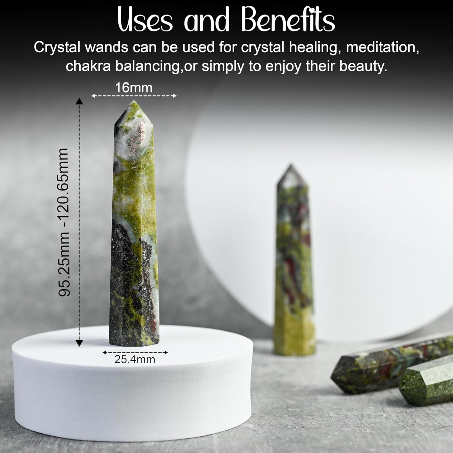 Crocon Large Crystal Tower Wand for Reiki and Meditation